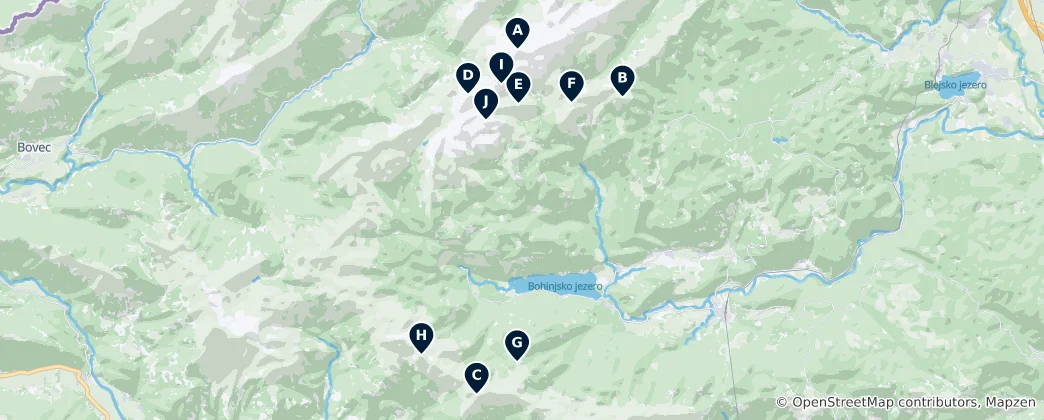 Map of Spectacular Mountain Peaks