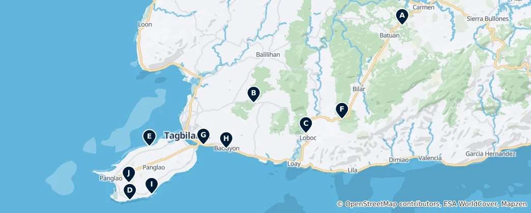 Mappa di Bohol's Unmissable Wonders