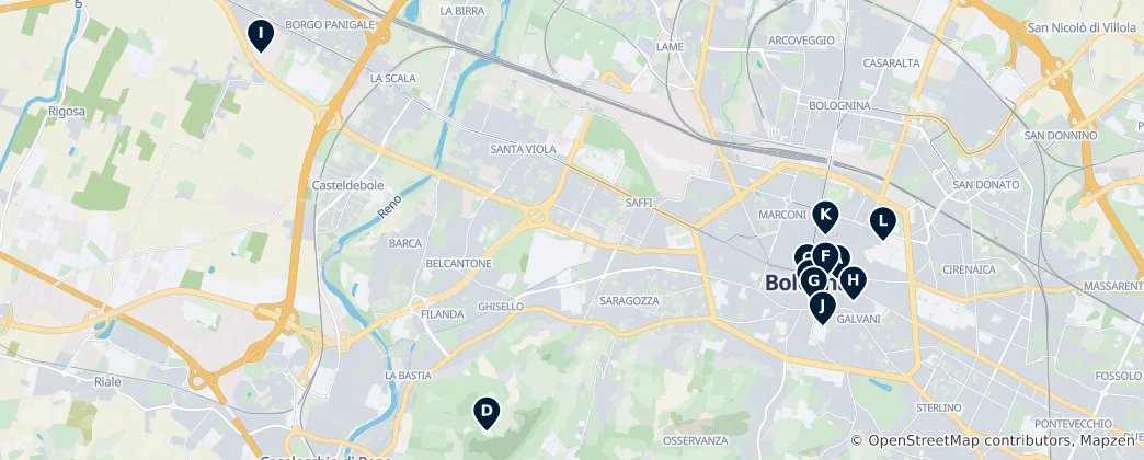 Karte von Bologna Essentials