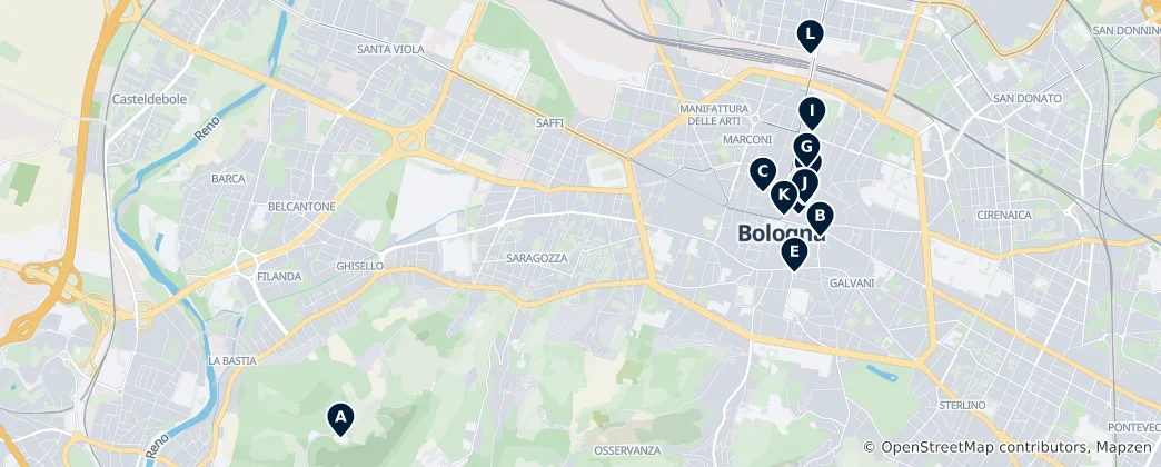 Map of Bologna's Secret Towers & Gems