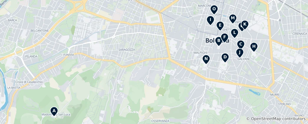 Map of Historic Churches of Bologna