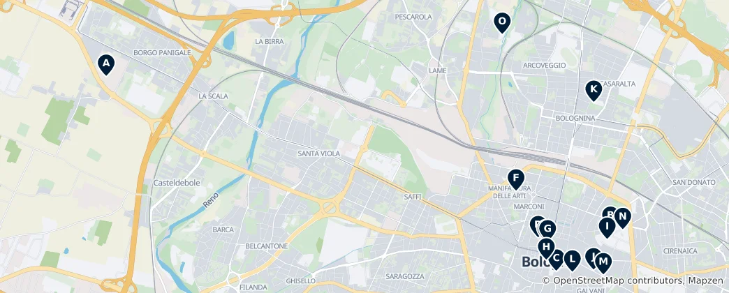 Mappa di Tesori Culturali di Bologna