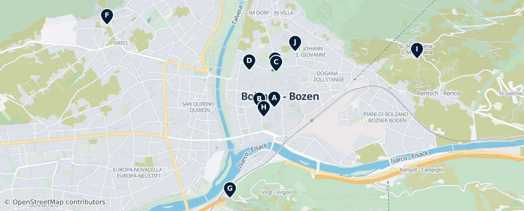 Historic Churches of Bolzano — Map
