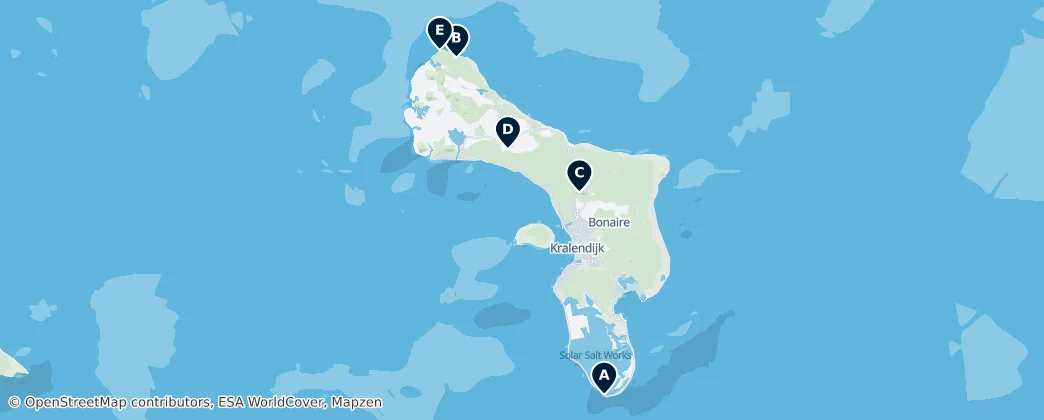 Map of Historical Sites of Bonaire
