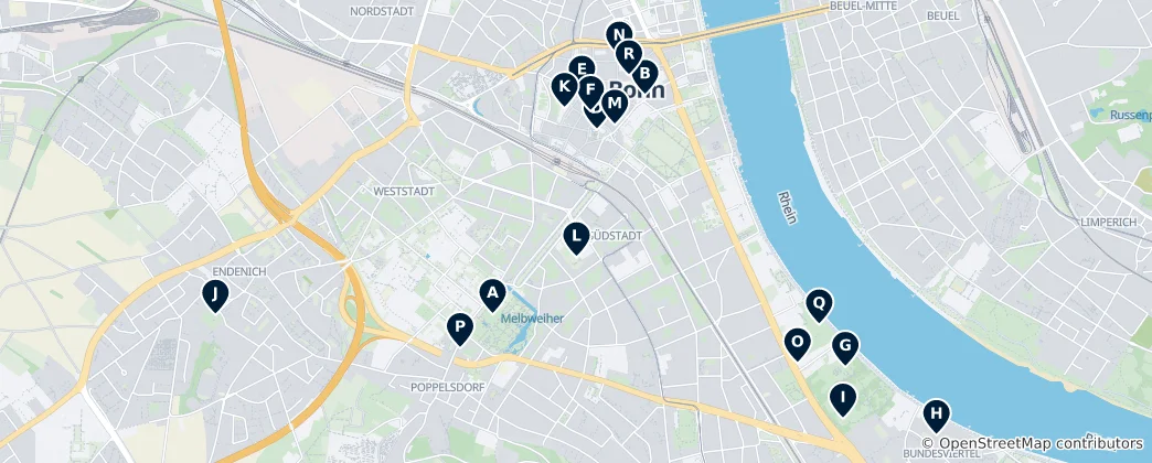 Map of Bonn's Historic Heritage