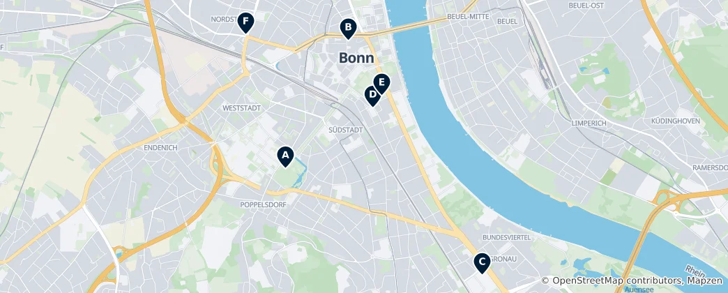 Карта Bonn's Museums and Galleries