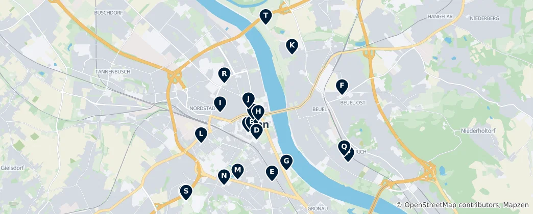Map of Bonn's Sacred Sites