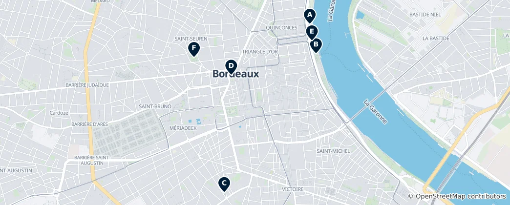 Map of Bordeaux Parks and Gardens