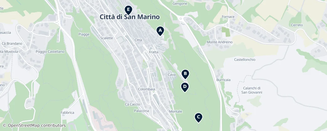 Map of Historic Sites of San Marino