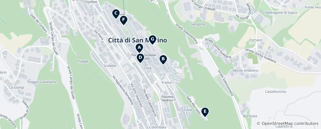 Карта Museums of San Marino