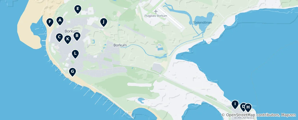Mapa Outdoor Fun in Borkum