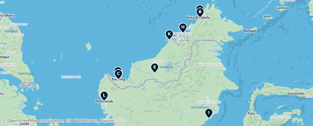 Borneo Culture and Heritage — Mapa