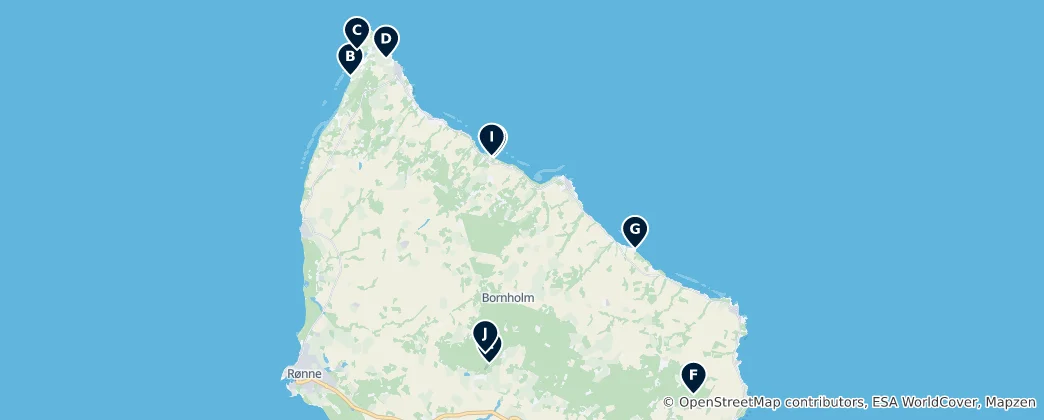Mappa di Coastal Cliffs and Viewpoints