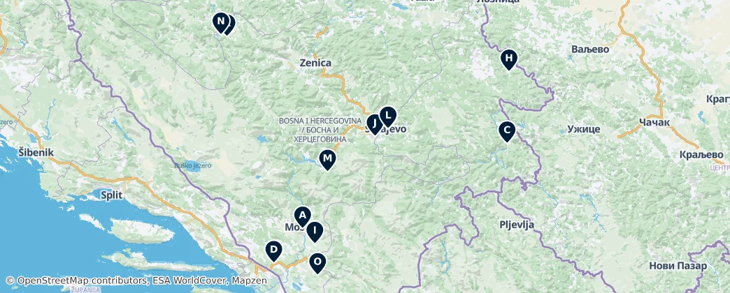 Map of Bosnia and Herzegovina Essentials