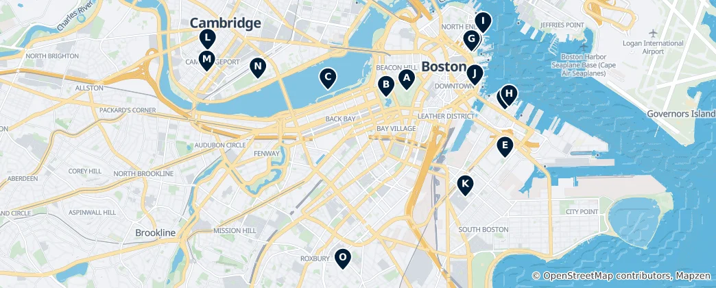 Mappa di Boston Parks and Recreation