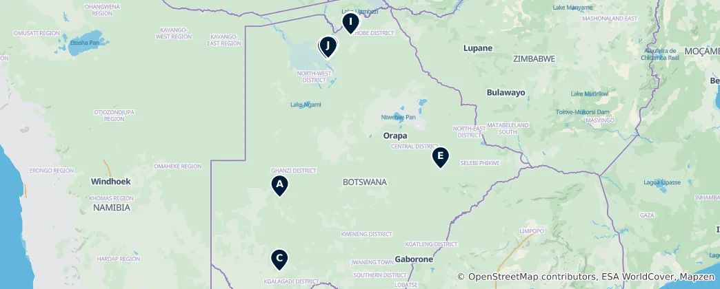 Map of Botswana Essentials