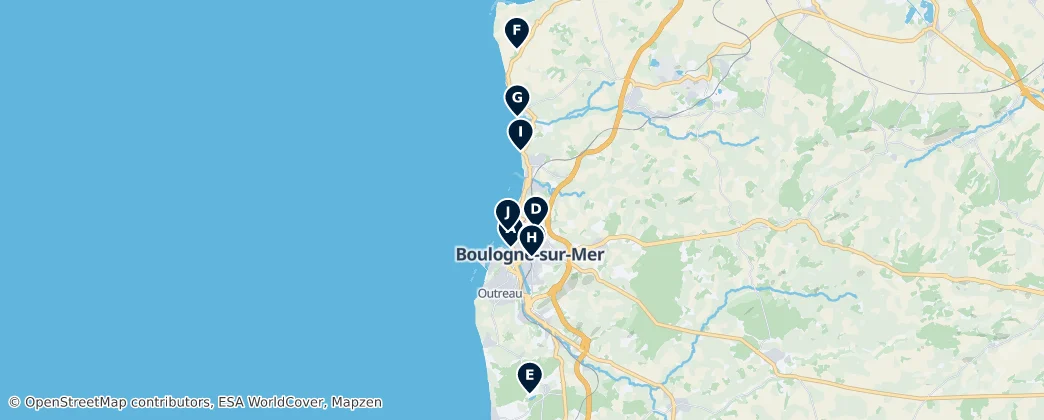 Map of Arrondissement of Boulogne-sur-Mer Essentials
