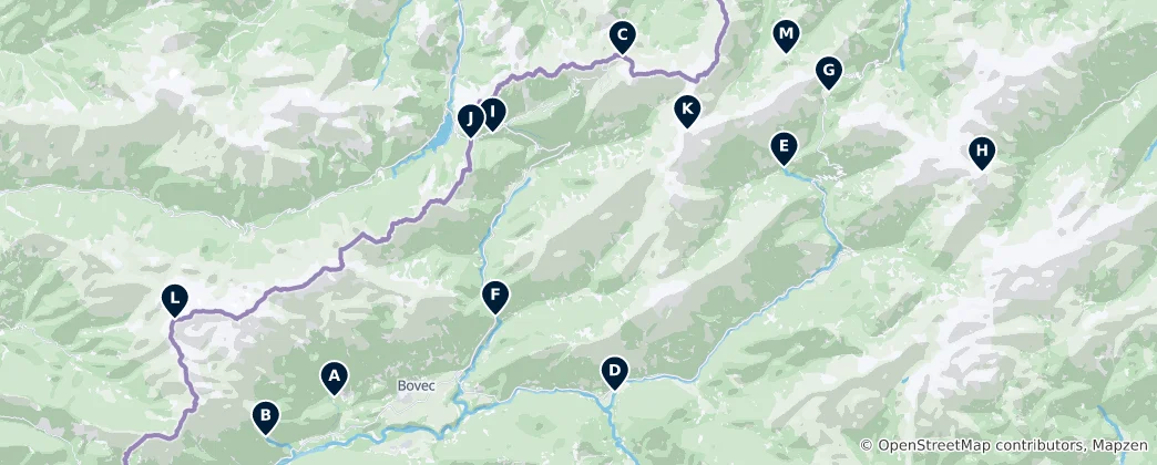 Map of Bovec's Unmissable Alpine Wonders