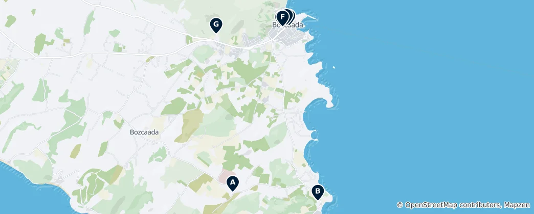 Karte von Bozcaada Wineries
