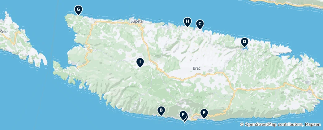 Map of Croatian Coastline Gems