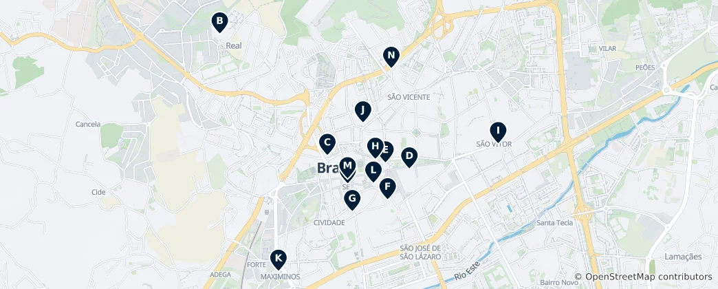 Karte von Braga's Sacred Heritage