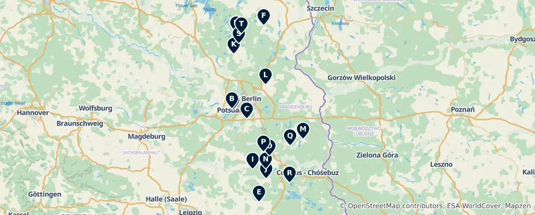 Map of Castles and Manor Houses