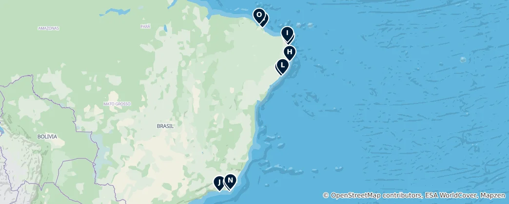 Best Beaches in Brazil 지도
