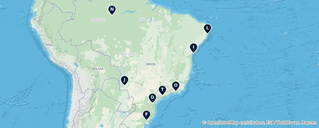 Mappa di Hidden Gems of Brazil