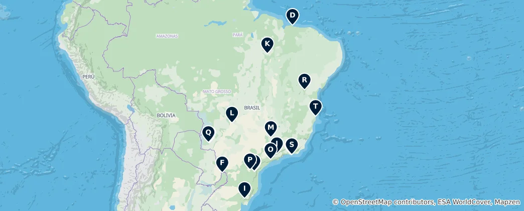 Map of Nature & Parks in Brazil