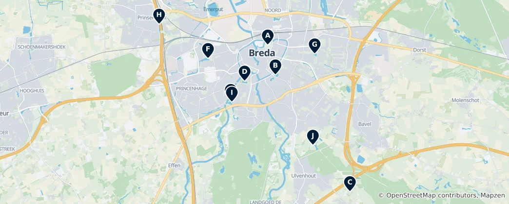 Mapa De Breda's Parks and Nature