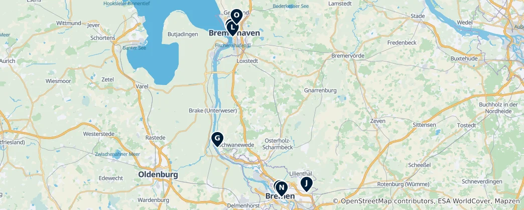 Kaart van Heritage Sites