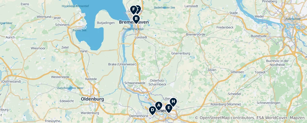 Mapa Parks & Green Spaces