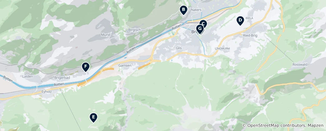 Map of Brig-Glis Essentials