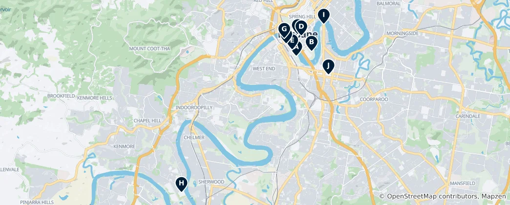 Karte von Brisbane Unmissables