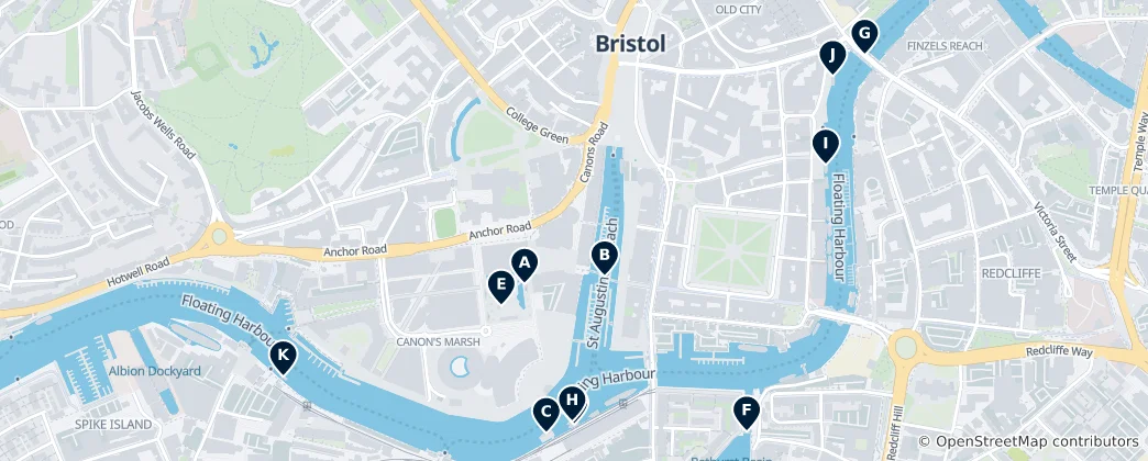 Map of Bristol Harbour & Waterways