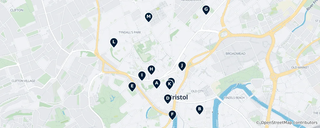 Map of Bristol Theatres & Cinemas