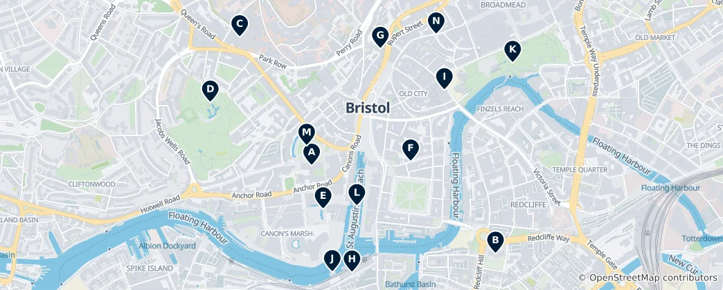 Mapa de Bristol Unmissables