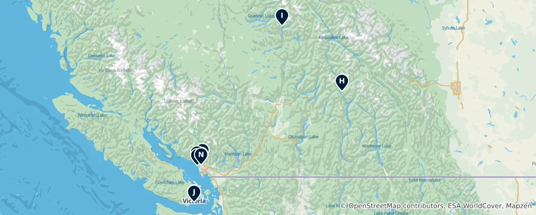 Mapa British Columbia Essentials