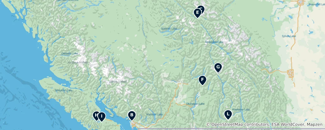 Mapa Scenic Viewpoints & Cliffs