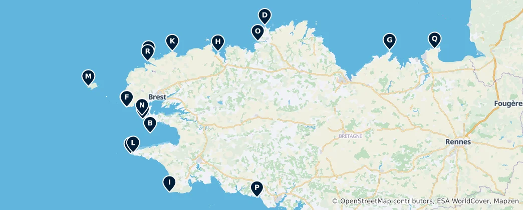 Kaart van Brittany's Coastal Wonders