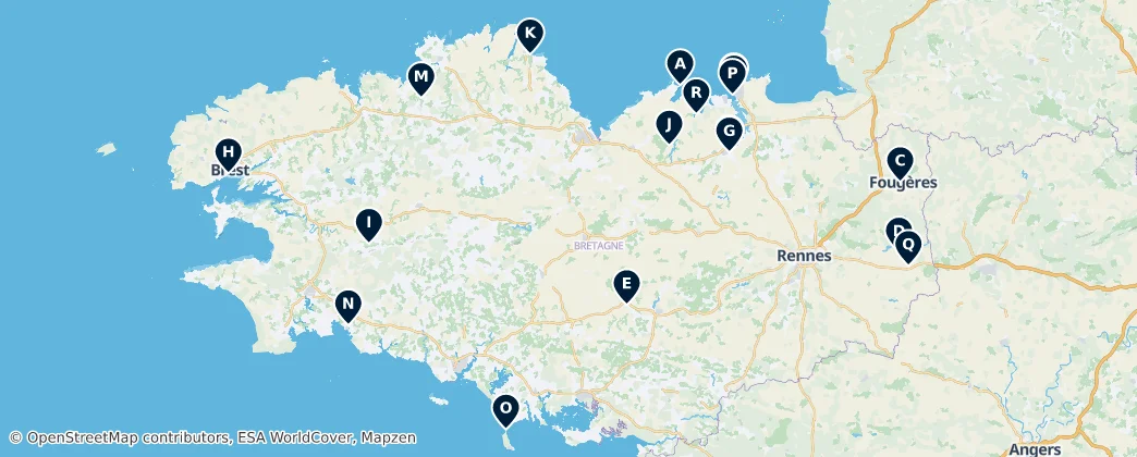 Castles and Forts of Brittany — Карта