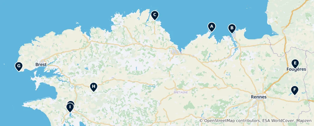 Mappa di Editor's Choice: Brittany