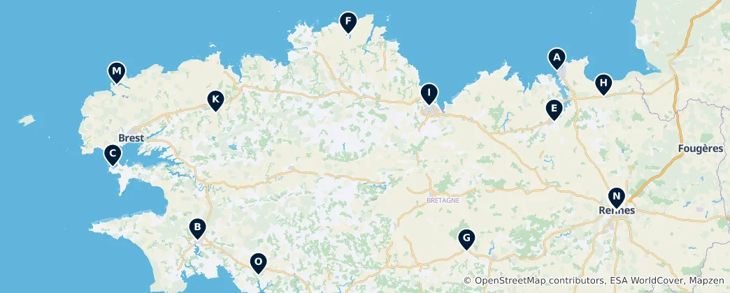 Map of Religious Heritage of Brittany