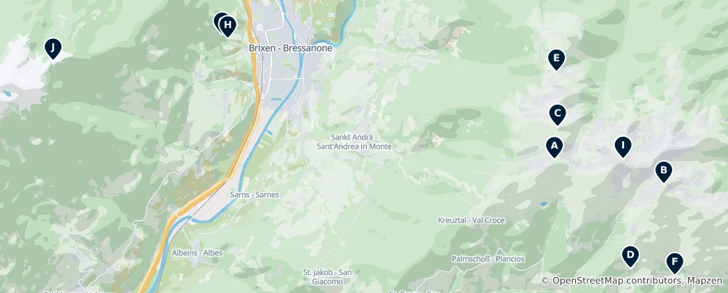 Mapa Plose Mountain Vistas