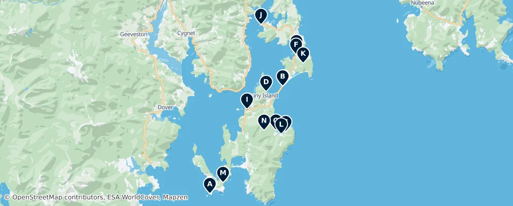 Bruny Island Must-Sees – Mapa