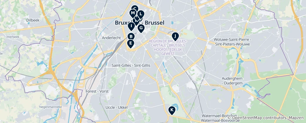 Map of Brussels Culinary Highlights