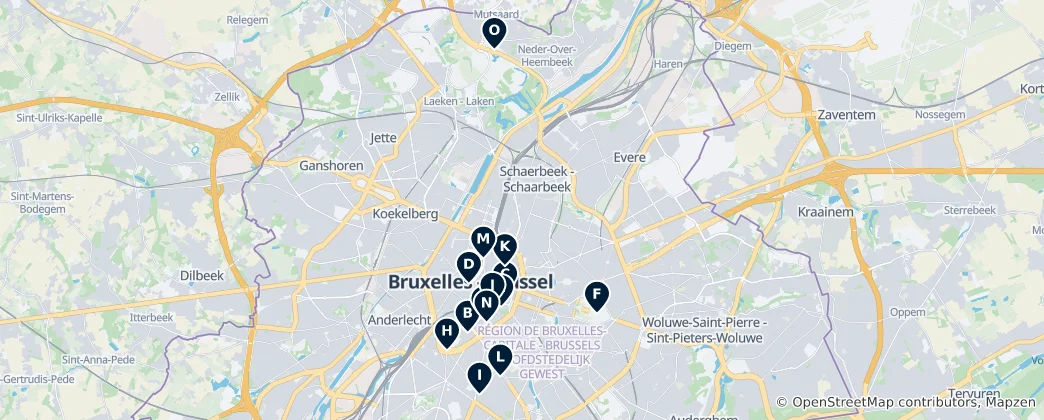 Map of Historic Sites of Brussels