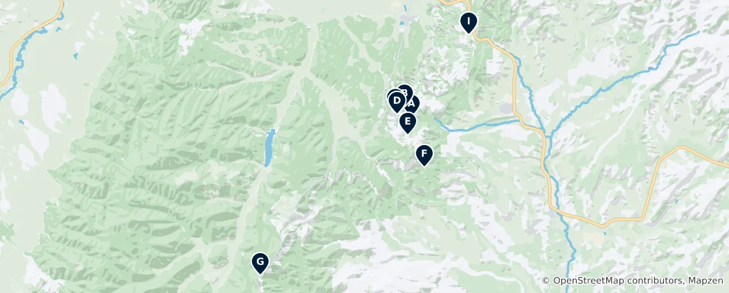 Map of Bryce Canyon Rocks and Cliffs