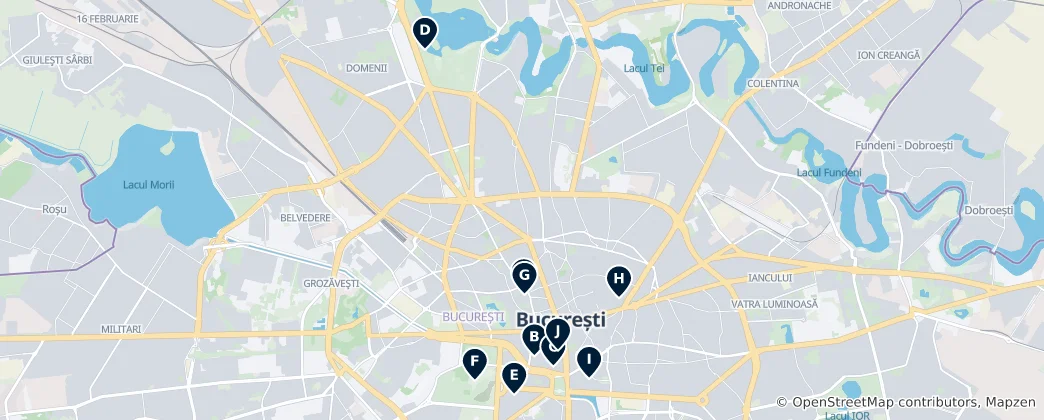 Map of Bucharest Art & History