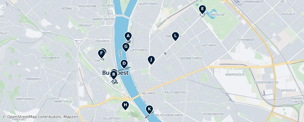 Budapest Editor's Choice – Mapa
